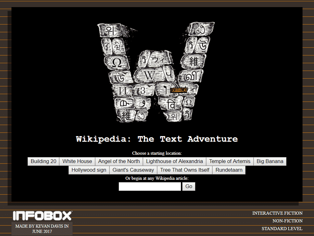 Wikipedia - text adventure